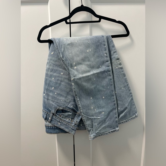 Boyfriend Women’s Jean, White paint dot Jean, Light blue Jean, women’s Jean - Picture 1 of 2